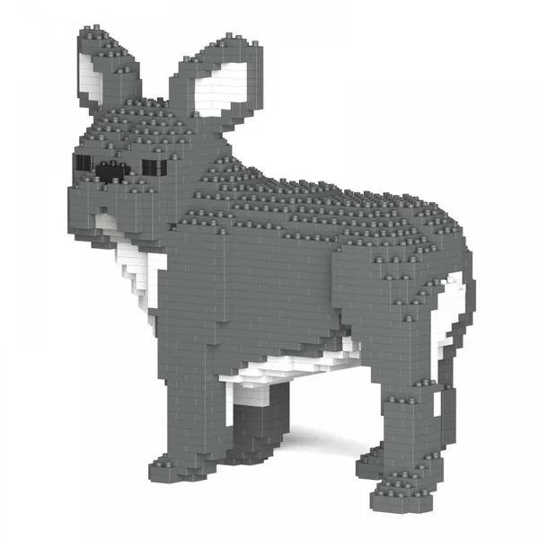 JEKCA BLOCS DE CONSTRUCTION -CHIEN BOULEDOGUE FRANCAIS QUI TOURNE LA TETE BLEU