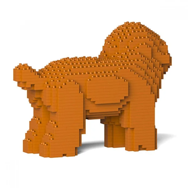 JEKCA BLOCS DE CONSTRUCTION -CHIEN CANICHE NAIN QUI TOURNE LA TETE ROUX