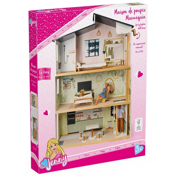 JENNY - MAISON DE POUPEE MANNEQUIN EN BOIS