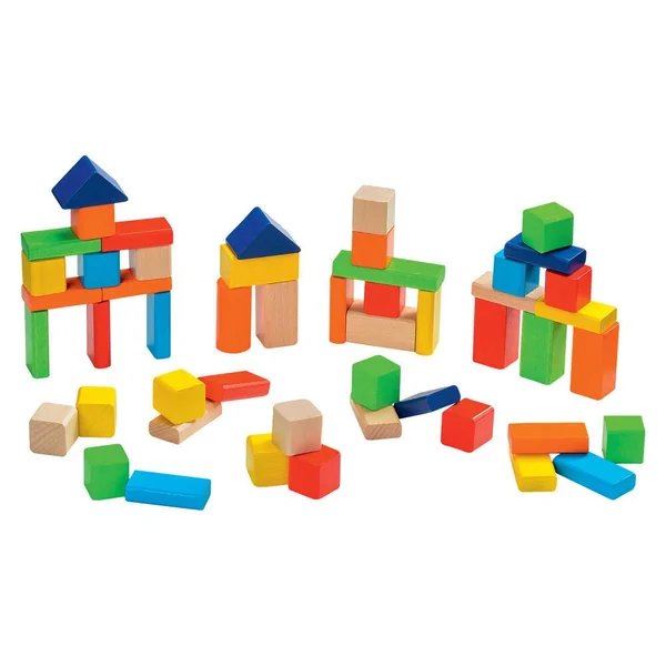 JEU DE CONSTRUCTION - 50 CUBES BOIS