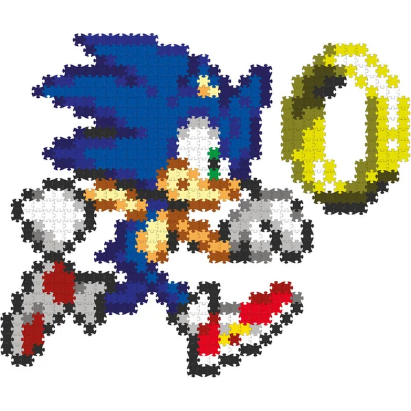 Jixelz REMIX Sonic puzzle art en pixels en plastique Sonic & Ring