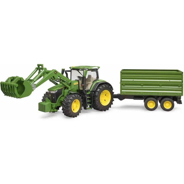 JOHN DEERE - TRACTEUR 7R 350 AVEC FOURCHE ET REMORQUE 1:16
