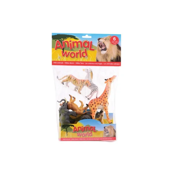 Johntoy - Wild World Animals 6 Pcs Pack - Action & Toy Figures