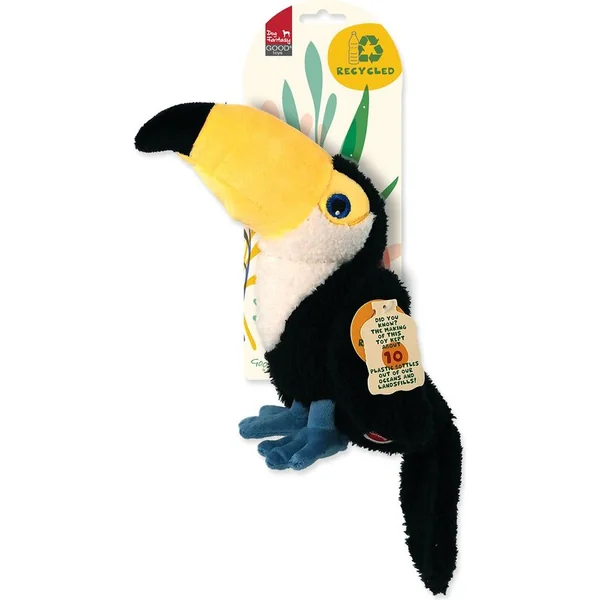 Jouet Dog Fantasy Recycled Toy toucan couineur avec queue bruissante 23cm