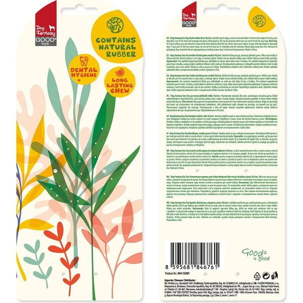 Jouet Dog Fantasy Sea Natural Toy requin caoutchouc bleu 18,5cm