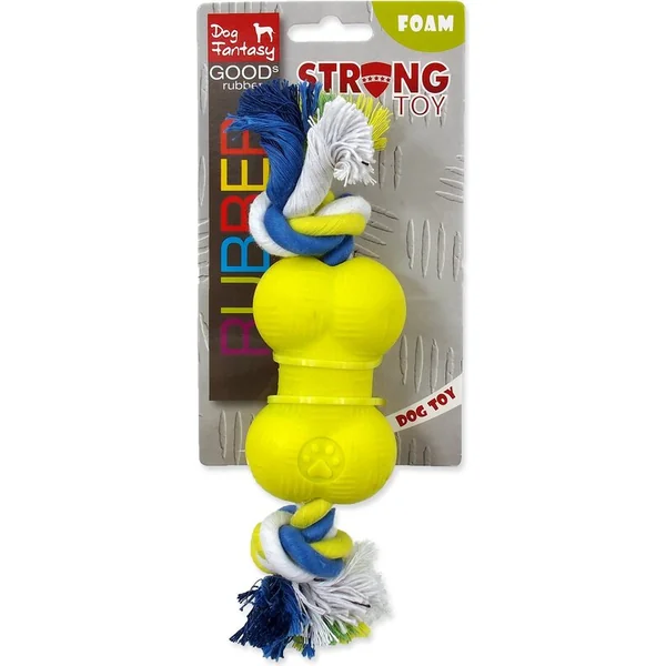 Jouet Dog Fantasy STRONG FOAMED os en caoutchouc avec corde 8,8cm