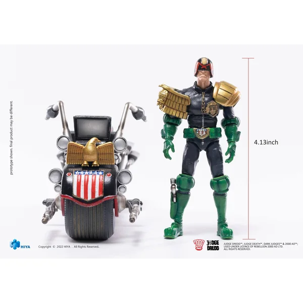 Judge Dredd & Lawmaster MK 2 Set figurine 1/18 Exquisite Mini 2000 AD Hiya Toys 10 cm