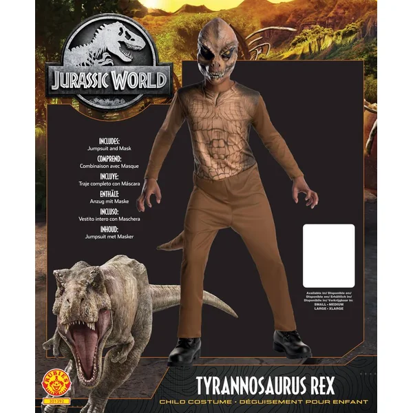JURASSIC WORLD - DEGUISEMENT T-REX - TAILLE XL - 9-10 ANS