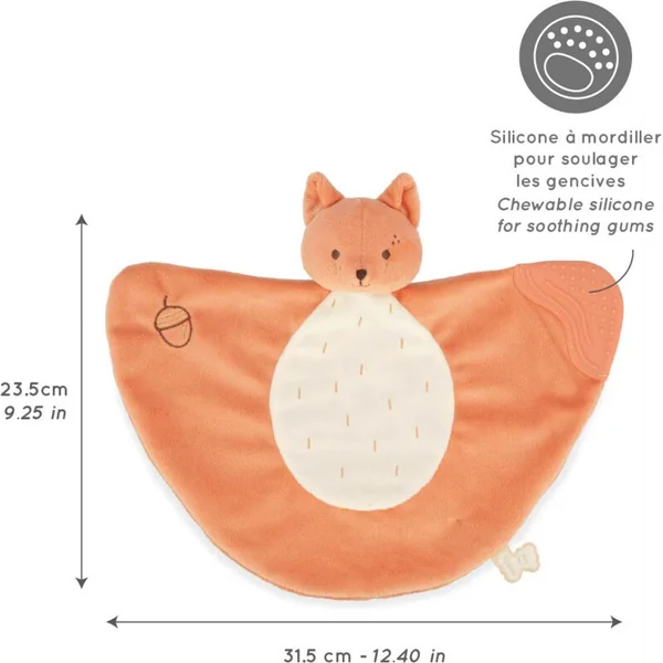 Kaloo Grignoti Doudou avec anneau de dentition en silicone Écureuil dans une boîte cadeau