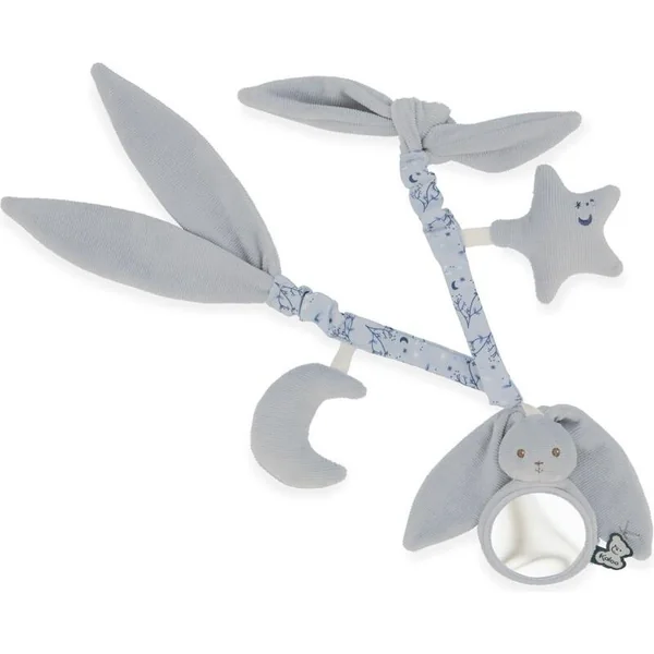 Kaloo Lapinoo Chaîne textile avec activités pour poussette et siège auto bleu