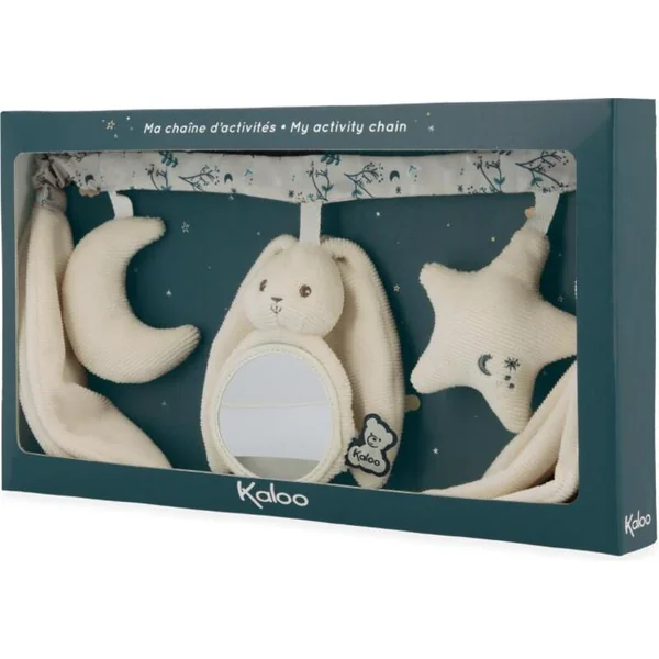 Kaloo Lapinoo Chaîne textile avec activités pour poussette et siège auto crème