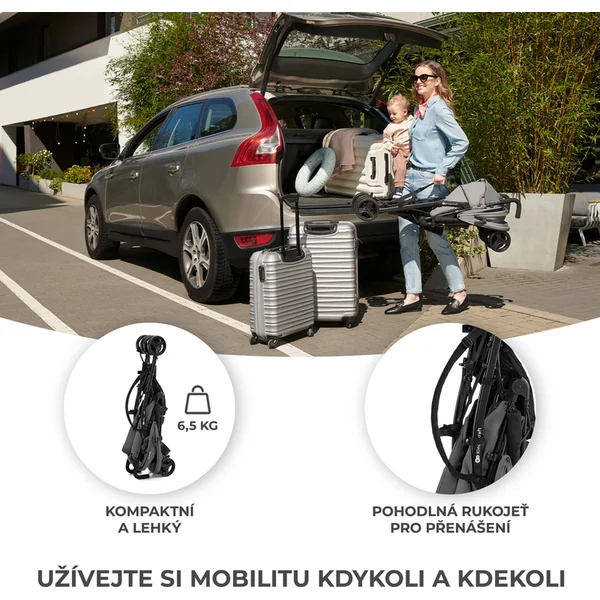 KINDERKRAFT Poussette canne Tik Stone grey