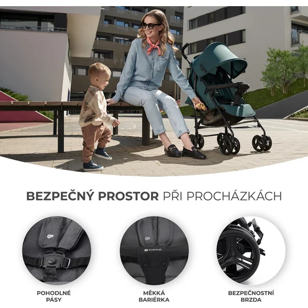 KINDERKRAFT Poussette canne Tik Stone grey