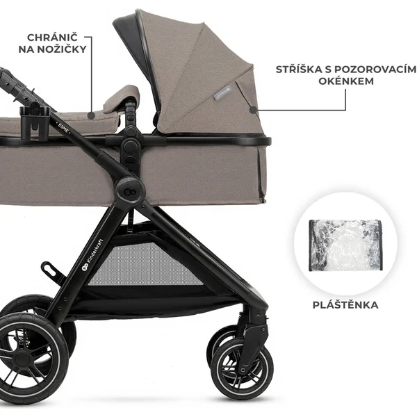 KINDERKRAFT Poussette combinée 3 en 1 Esme Pro Sand Beige