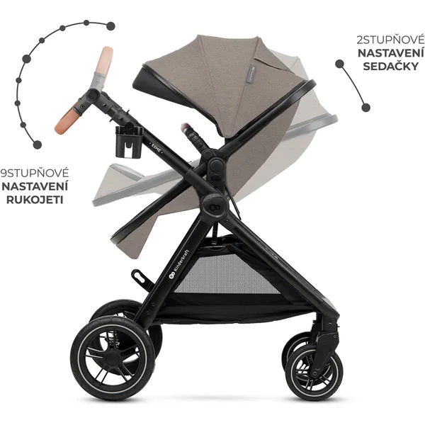 KINDERKRAFT Poussette combinée 3 en 1 Esme Pro Sand Beige