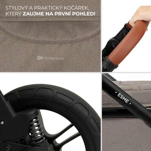 KINDERKRAFT Poussette combinée 3 en 1 Esme Pro Sand Beige