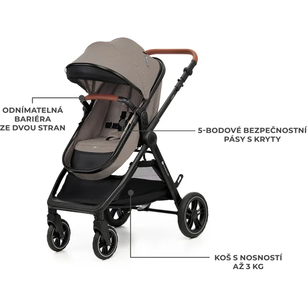 KINDERKRAFT Poussette combinée 3 en 1 Esme Pro Sand Beige