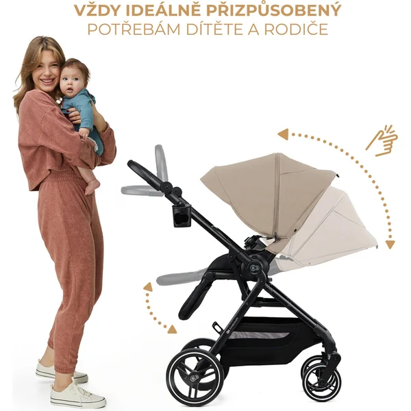 KINDERKRAFT SELECT Poussette combinée Yoxi 2en1 Sand Beige