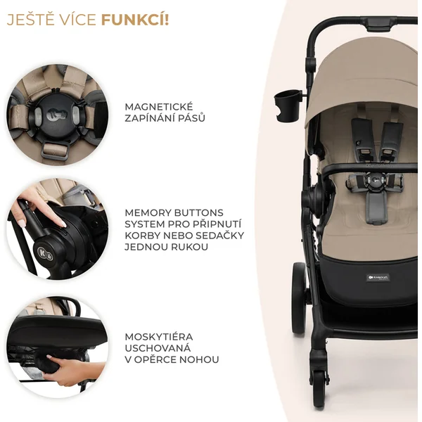 KINDERKRAFT SELECT Poussette combinée Yoxi 2en1 Sand Beige