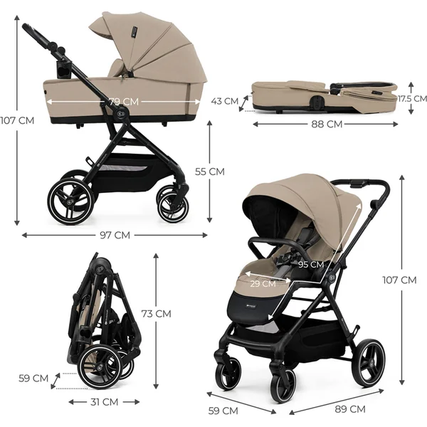 KINDERKRAFT SELECT Poussette combinée Yoxi 2en1 Sand Beige
