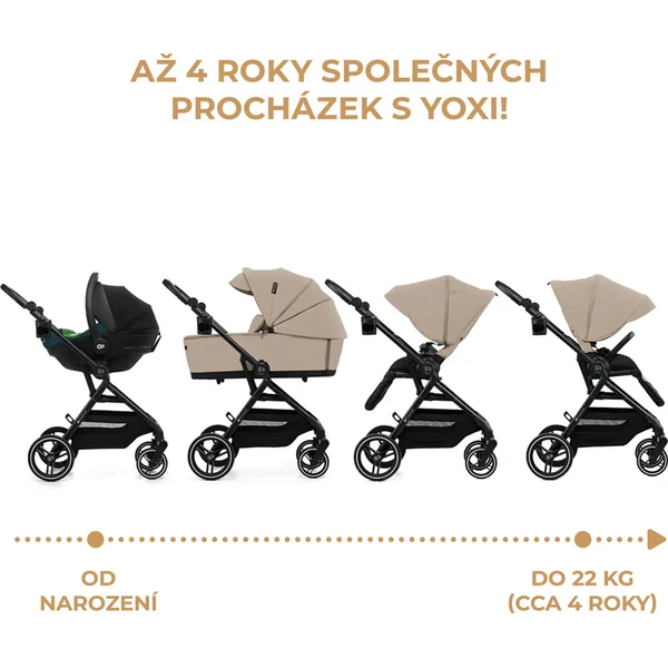 KINDERKRAFT SELECT Poussette combinée Yoxi 2en1 Sand Beige