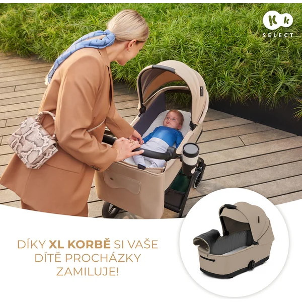 KINDERKRAFT SELECT Poussette combinée Yoxi 2en1 Sand Beige