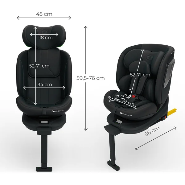 KINDERKRAFT Siège auto i-360 2 Plus (40-150 cm) Noir