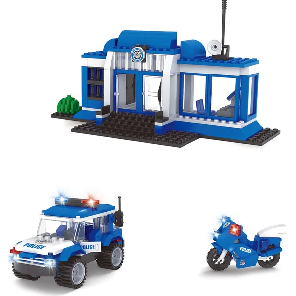 Kit de construction compatible BLOXO poste de police 194 pcs