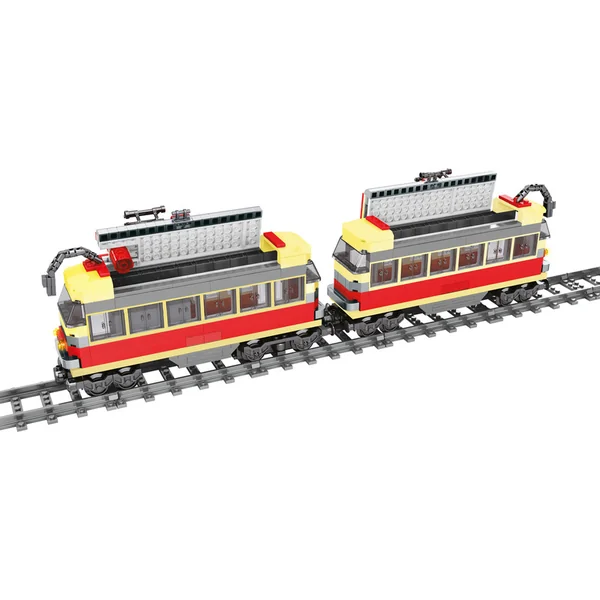 Kit de construction compatible BLOXO tramway à piles avec rails 724 pcs