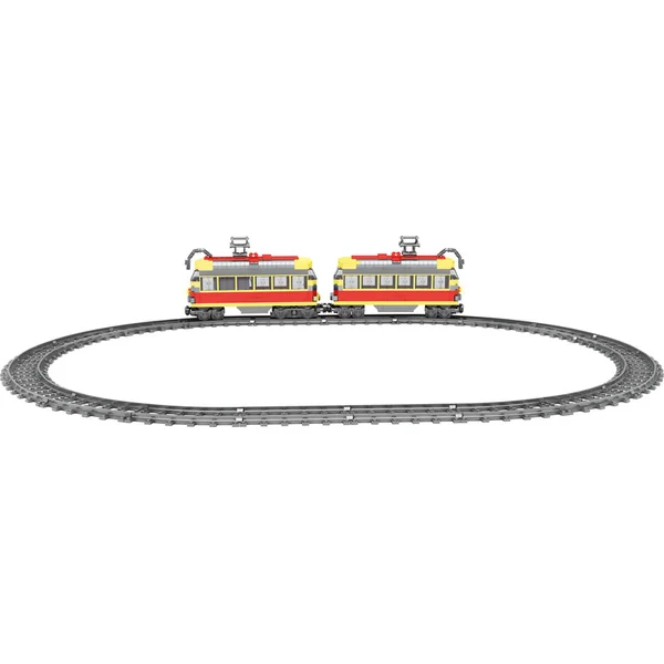Kit de construction compatible BLOXO tramway à piles avec rails 724 pcs