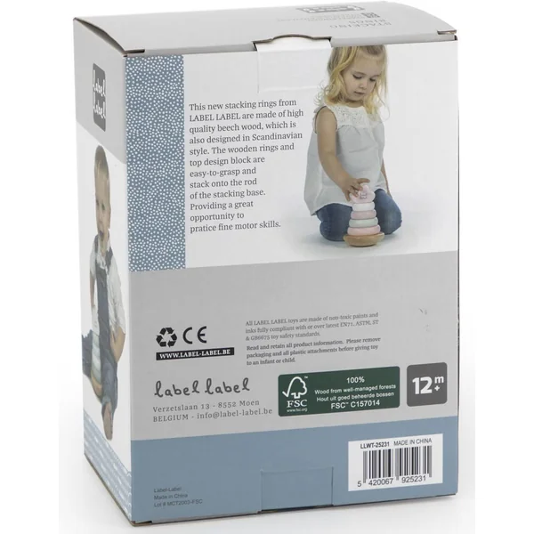 LABEL-LABEL - PYRAMIDE A EMPILER EN BOIS - BLEU