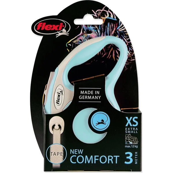 Laisse Flexi New Comfort ruban XS bleu clair 3m