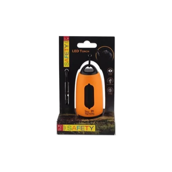 Lampe de poche Dog Fantasy USB avec sacs à excréments orange