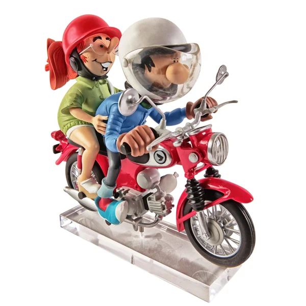 LE GARAGE DE FRANQUIN, GASTON LAGAFFE: HONDA S90 "GAFFES, BEVUES ET BOULETTES" - véhicule en résine 17 cm