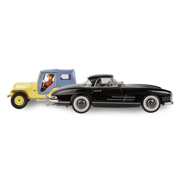 LE GARAGE DE FRANQUIN, SPIROU: MERCEDES 300SL ROADSTER 1957 "L'OMBRE DU Z" - véhicule en résine 38 cm
