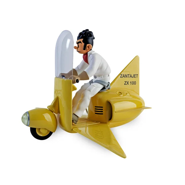 LE GARAGE DE FRANQUIN, SPIROU: ZANTAJET ZX100 "SPIROU ET LES HERITIERS" - véhicule en résine et métal 29 cm