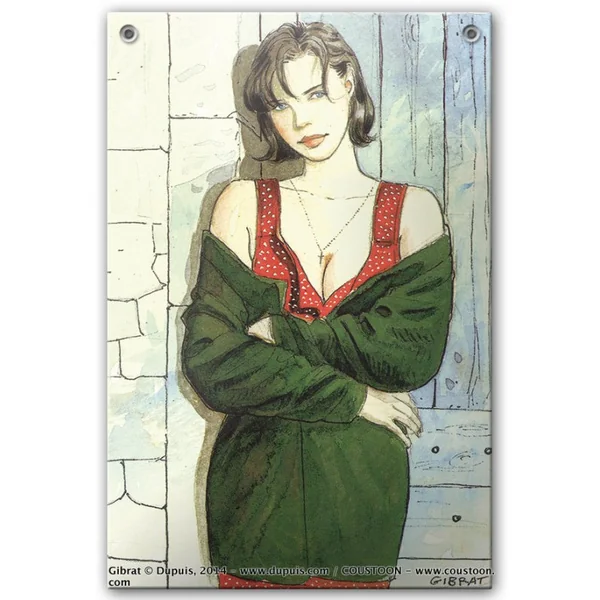 LE SURSIS: CECILE - plaque émaillée bombée 20 x 30 cm