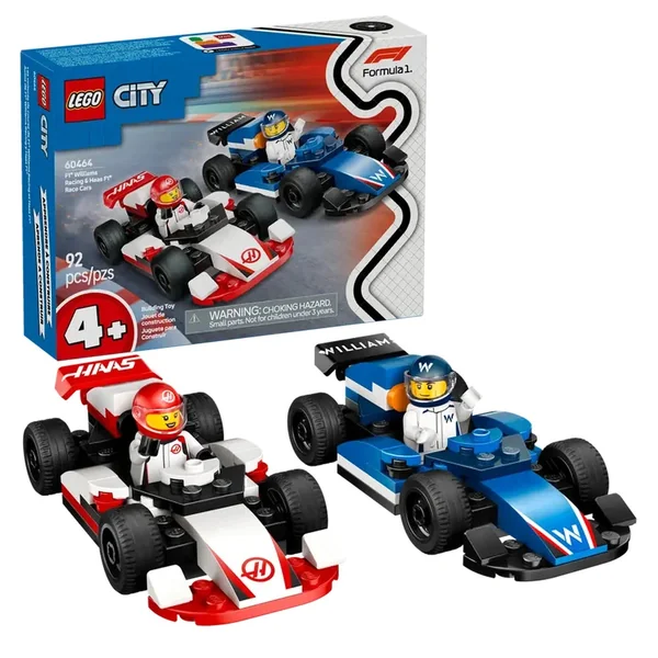Lego - City - F1 Williams Racing & Haas F1 Race Cars - Construction Set Toys