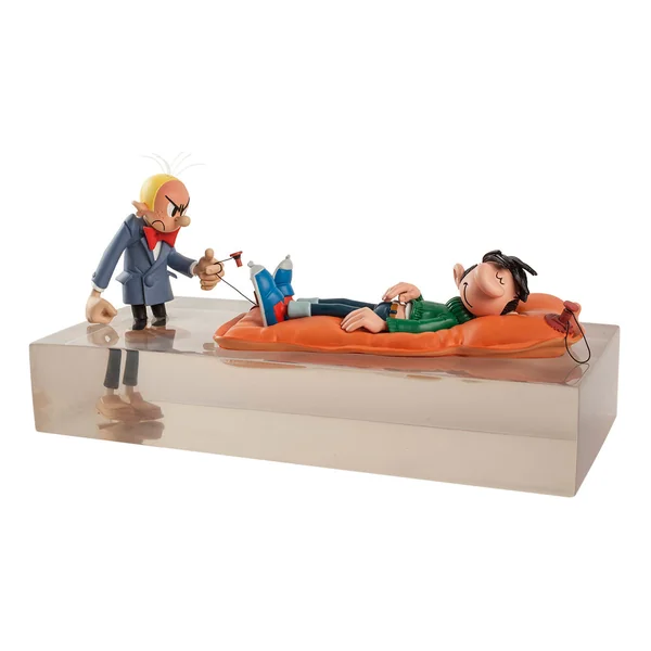 LES CASES DE FRANQUIN, GASTON LAGAFFE: GASTON ET FANTASIO, L'INONDATION - statuette résine