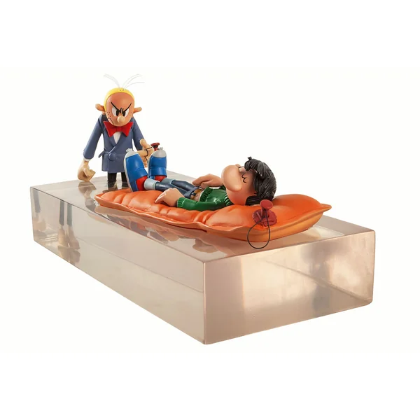 LES CASES DE FRANQUIN, GASTON LAGAFFE: GASTON ET FANTASIO, L'INONDATION - statuette résine