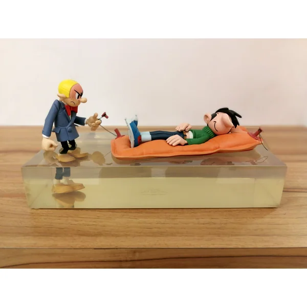 LES CASES DE FRANQUIN, GASTON LAGAFFE: GASTON ET FANTASIO, L'INONDATION - statuette résine