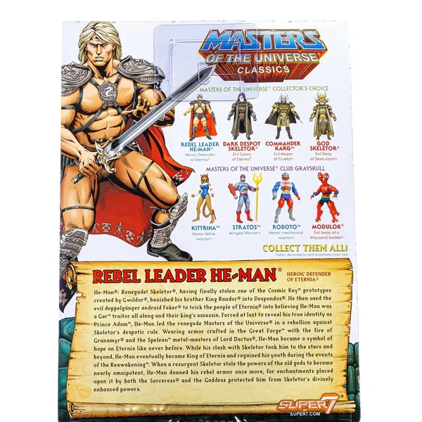 LES MAITRES DE L'UNIVERS: REBEL LEADER HE-MAN (WILLIAM STOUT'S CONCEPT) - figurine articulée "Collector's Choice" 18 cm
