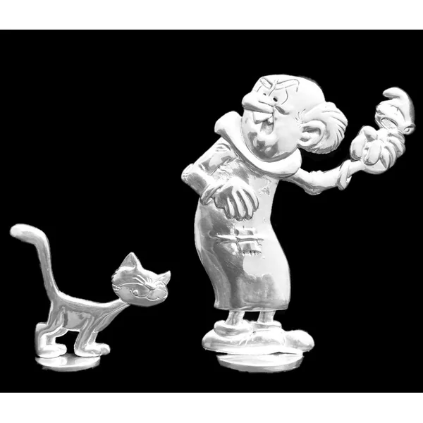 LES SCHTROUMPFS: GARGAMEL ET AZRAEL - coffret de 2 figurines en étain 11 cm