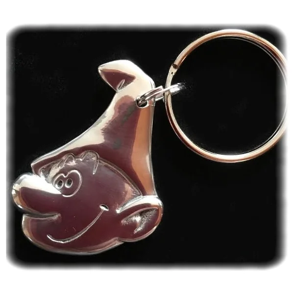 LES SCHTROUMPFS: LE SCHTROUMPF "VINTAGE" - porte-clés en étain 5 cm