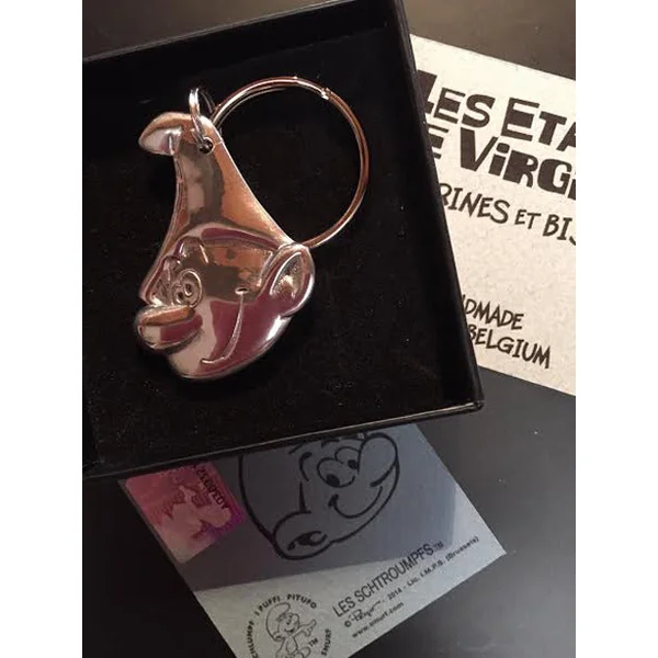 LES SCHTROUMPFS: LE SCHTROUMPF "VINTAGE" - porte-clés en étain 5 cm