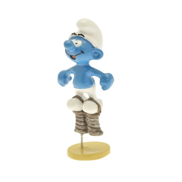 LES SCHTROUMPFS: SCHTROUMPF A RESSORT, COLLECTION ORIGINE - figurine métal 3.5 cm