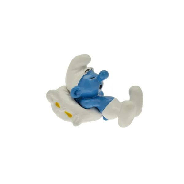 LES SCHTROUMPFS: SCHTROUMPF OREILLER, COLLECTION ORIGINE - figurine métal 3.5 cm