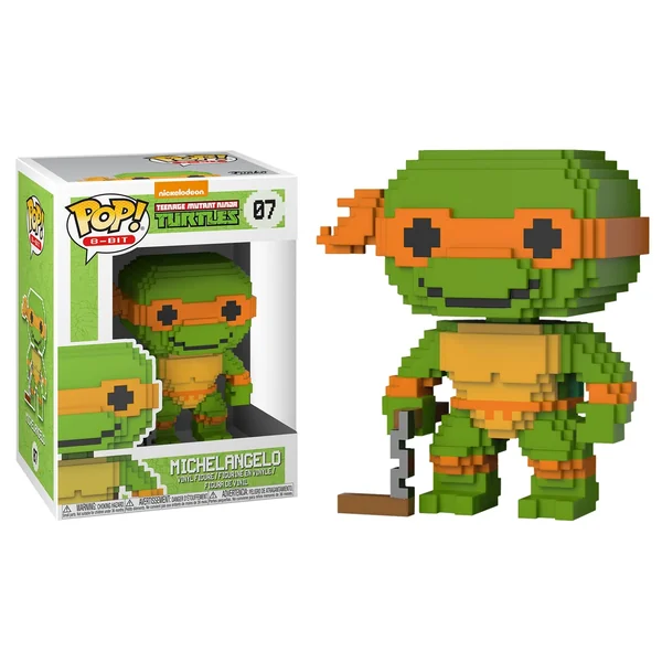 LES TORTUES NINJA: MICHELANGELO, FUNKO POP! 8-BIT #07 - figurine vinyl 10 cm