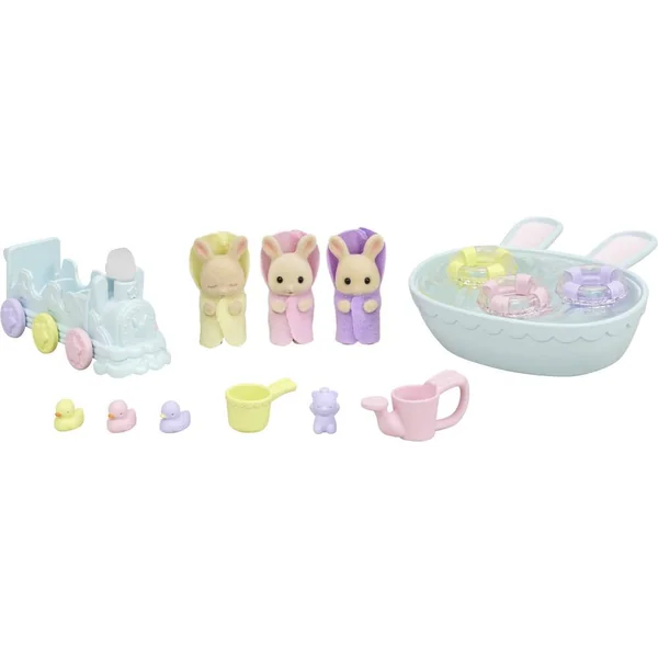 LES TRIPLES LAPIN CREME ET ACCESSOIRES DE BAIN - SYLVANIAN 2838