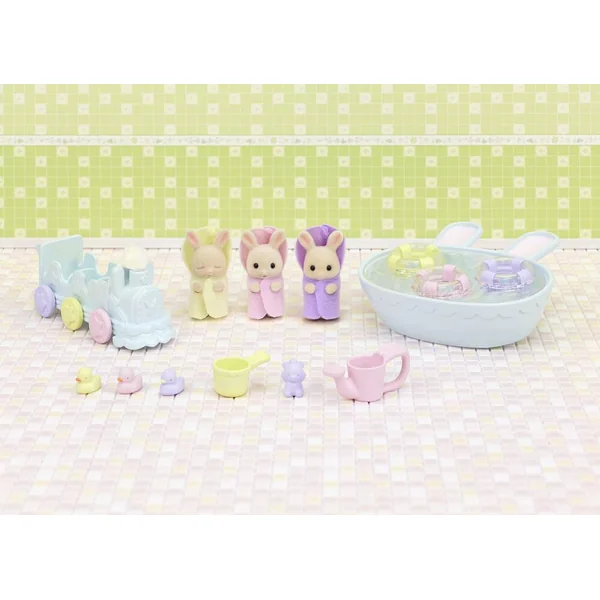 LES TRIPLES LAPIN CREME ET ACCESSOIRES DE BAIN - SYLVANIAN 2838